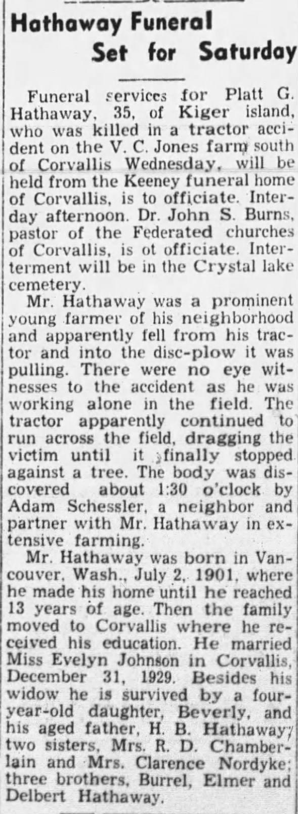 Clipping from Albany Democrat-Herald
